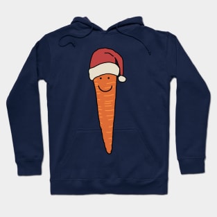Christmas Carrot Wearing Santa Hat Hoodie